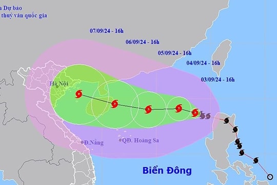 Bão số 3 mạnh cấp 11, giật cấp 13 trên khu vực Bắc Biển Đông