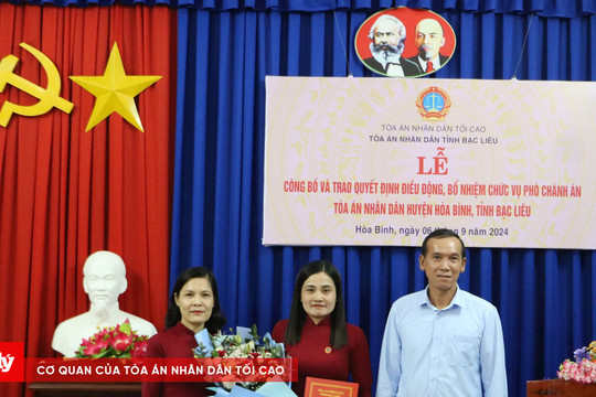 Bổ nhiệm chức vụ Phó Chánh án TAND huyện Hòa Bình