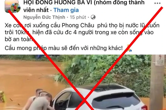 Thông tin ô tô rơi trong vụ sập cầu Phong Châu, 4 người an toàn là sai sự thật