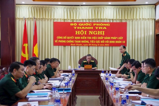 Bộ Quốc phòng kiểm tra kết quả thực hiện phòng chống tham nhũng tại Binh đoàn 16