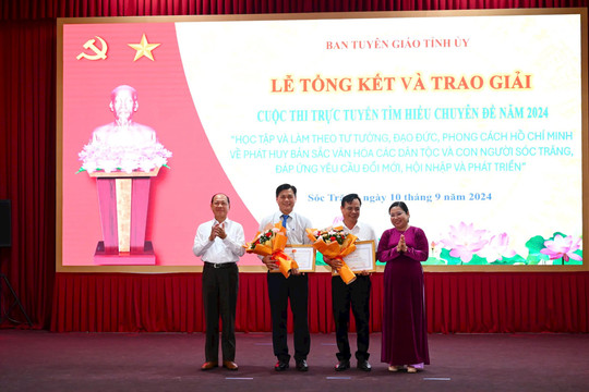 Sóc Trăng tổng kết trao giải cuộc thi trực tuyến “Học tập và làm theo tư tưởng, đạo đức, phong cách Hồ Chí Minh” năm 2024