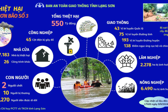 Lạng Sơn: Thống kê về thiệt hại do bão Yagi gây ra