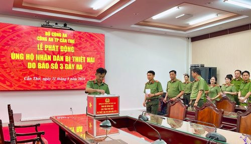 Công an TP Cần Thơ phát động ủng hộ Nhân dân bị thiệt hại do bão số 3