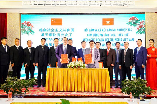Công an TT-Huế ký kết bản ghi nhớ hợp tác với Công an tỉnh Sơn Đông, Trung Quốc