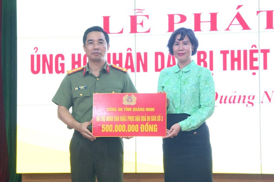 Công an Quảng Ninh chung tay ủng hộ nhân dân thiệt hại do bão số 3