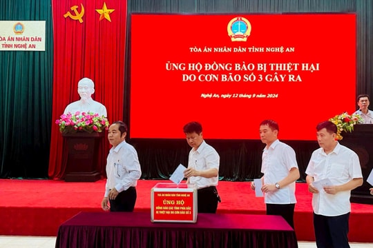 TAND Nghệ An, Hà Tĩnh hướng về đồng bào vùng bão lũ các tỉnh phía Bắc