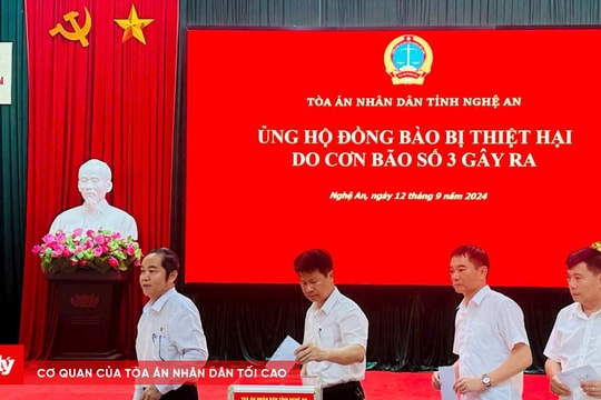 TAND Nghệ An, Hà Tĩnh hướng về đồng bào vùng bão lũ các tỉnh phía Bắc
