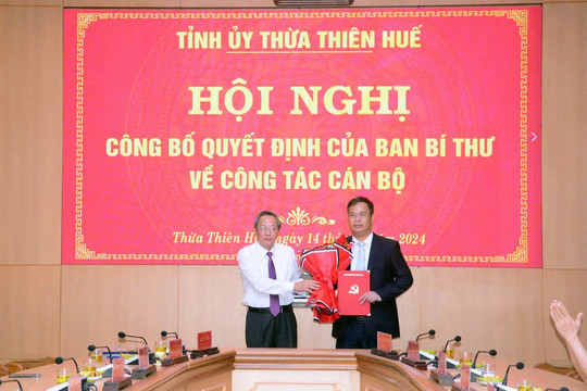 Thừa Thiên Huế có Phó Bí thư Tỉnh ủy mới