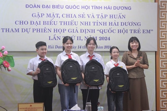 Gặp mặt đại biểu trẻ em Hải Dương tham gia phiên họp giả định “Quốc hội trẻ em”