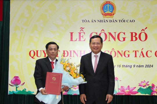 TANDTC trao quyết định bổ nhiệm Vụ trưởng Vụ Công tác phía Nam