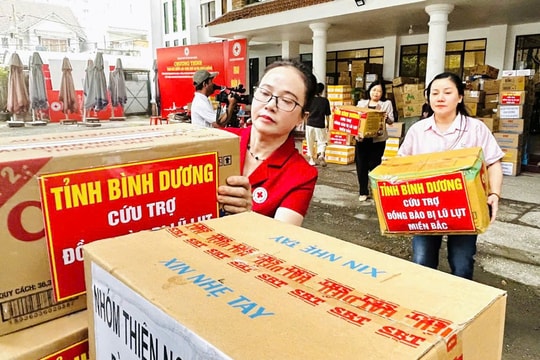 Bình Dương góp gần 50 tỷ đồng gửi ra miền Bắc