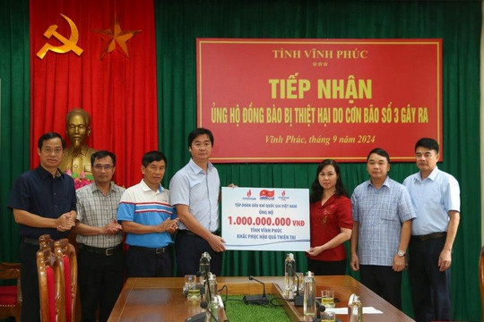 Petrovietnam hỗ trợ tỉnh Vĩnh Phúc và Phú Thọ khắc phục hậu quả bão số 3