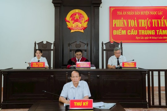 TAND huyện Ngọc Lặc tổ chức thành công 7 phiên tòa xét xử trực tuyến