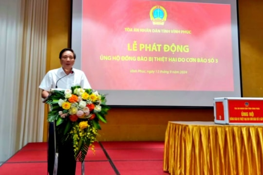 TAND tỉnh Vĩnh Phúc tổ chức quyên góp, ủng hộ đồng bào vùng lũ