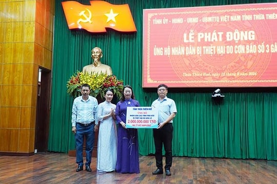 Thừa Thiên Huế: Hỗ trợ đồng bào Miền Bắc khắc phục hậu quả bão số 3