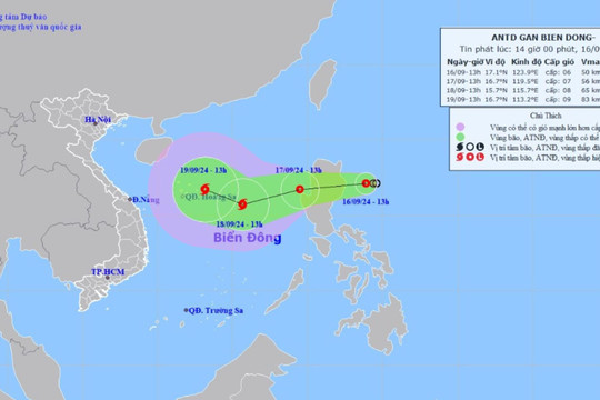 Chủ động ứng phó áp thấp nhiệt đới gần Biển Đông có thể mạnh thành bão