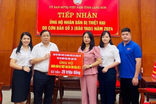 TAND hai cấp tỉnh Lạng Sơn chung tay ủng hộ người dân sau bão lũ