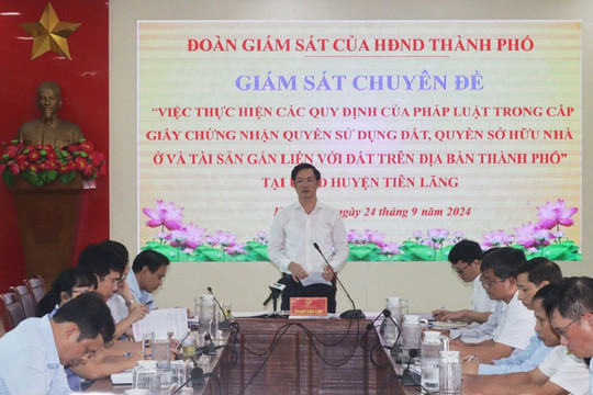 Giám sát việc cấp sổ hồng tại huyện Tiên Lãng, TP. Hải Phòng