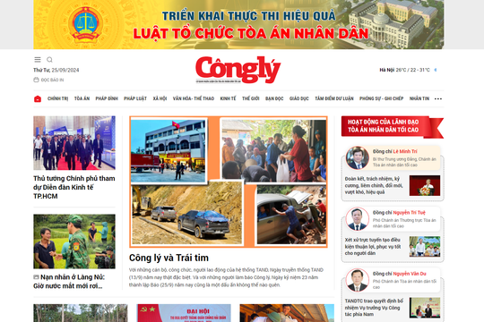 Báo Công lý - nguồn thông tin pháp lý mang tính thời sự, chính thống và đáng tin cậy