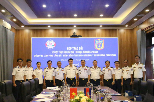 Sở Chỉ huy chiến thuật tiền phương Campuchia thăm và làm việc tại BTL vùng cảnh sát biển 4