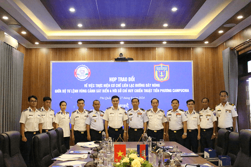 Sở Chỉ huy chiến thuật tiền phương Campuchia thăm, làm việc tại BTL Vùng Cảnh sát biển 4