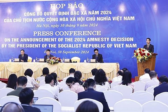 Công bố Quyết định đặc xá năm 2024 của Chủ tịch nước cho 3.763 phạm nhân
