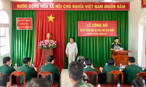 Quân khu 9: Công bố quyết định đặc xá cho phạm nhân
