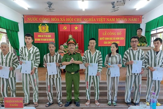 Đà Nẵng: 19 phạm nhân nhận Quyết định đặc xá của Chủ tịch nước