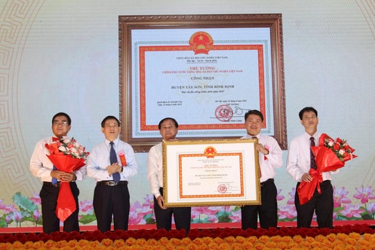 Phó Thủ tướng Hồ Đức Phớc dự Lễ công bố huyện Tây Sơn đạt chuẩn nông thôn mới