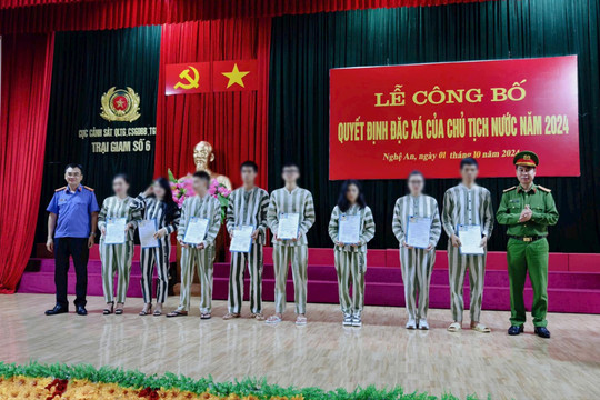 Trại giam số 6 – Bộ Công an công bố Quyết định đặc xá của Chủ tịch nước