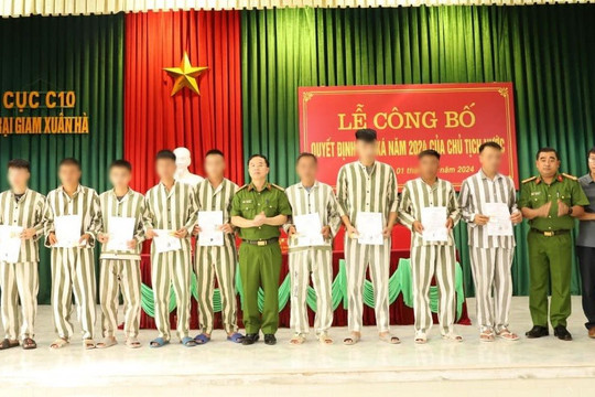 Hà Tĩnh: Công bố quyết định đặc xá cho 38 phạm nhân