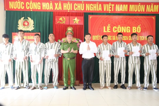 Đặc xá cho 16 phạm nhân ở Quảng Ninh
