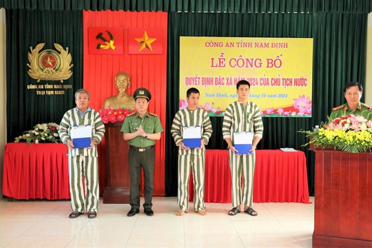 Nam Định công bố Quyết định đặc xá của Chủ tịch nước