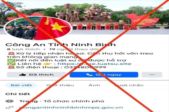 Cảnh báo trang Fanpage giả mạo Công an tỉnh Ninh Bình để lừa đảo