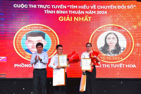 Bình Thuận trao giải cuộc thi trực tuyến “Tìm hiểu về chuyển đổi số”