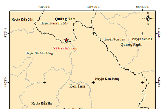 Lại xảy ra động đất tại huyện Kon Plông, tỉnh Kon Tum