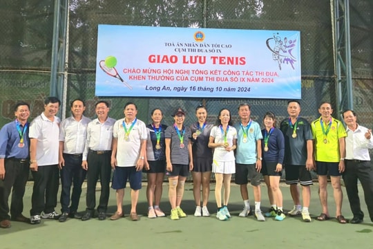 Sôi nổi giải giao lưu Tenis Cụm thi đua số IX TAND năm 2024