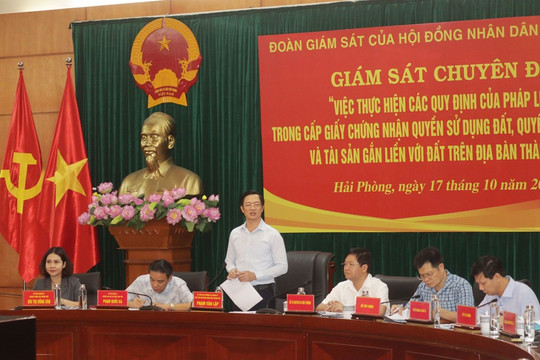 Giám sát việc cấp sổ hồng trên địa bàn Hải Phòng