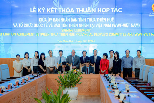 UBND tỉnh TT-Huế ký kết Thỏa thuận hợp tác với tổ chức WWF - Việt Nam