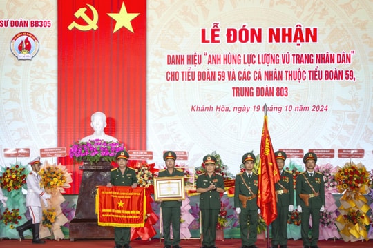 Trao danh hiệu Anh hùng Lực lượng Vũ trang Nhân dân cho Tiểu đoàn 59