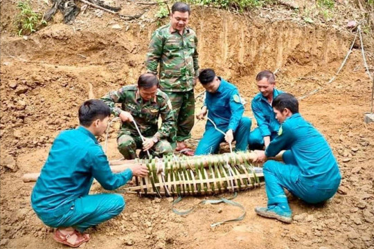 Yên Bái: Hủy nổ thành công quả bom nặng 130kg