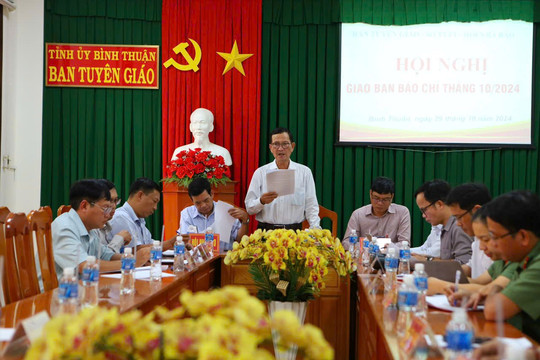 Bình Thuận tổ chức Hội nghị Giao ban báo chí tháng 10
