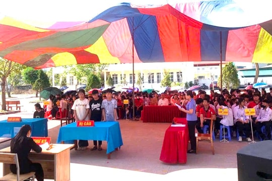 TAND TX. Quảng Yên xét xử giả định vụ án ma tuý tại trường học