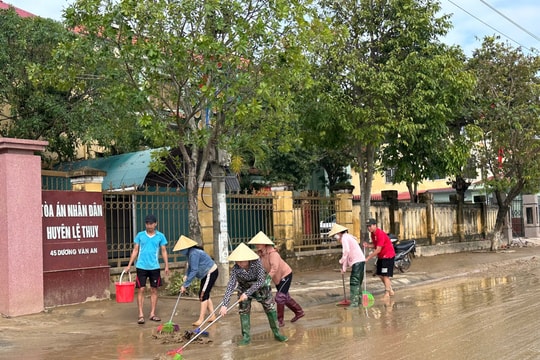 TAND huyện Lệ Thủy nỗ lực khắc phục hậu quả sau cơn Bão số 6