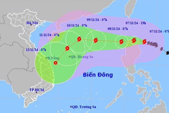 Bão Yinxing giảm cường độ trước khi đổ bộ vào Việt Nam