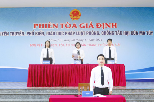 Phiên tòa giả định vụ án mua bán trái phép chất ma túy tại Móng Cái