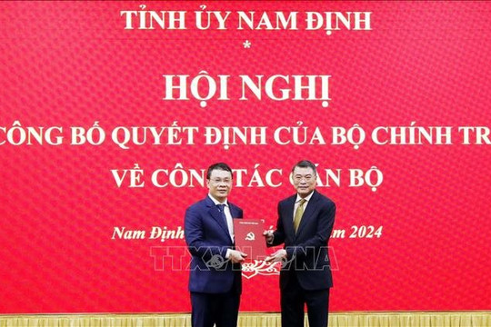 Phó Chánh Văn phòng Trung ương Đảng Đặng Khánh Toàn giữ chức Bí thư Tỉnh ủy Nam Định