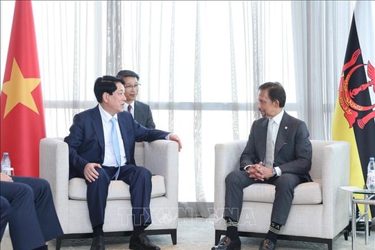 Chủ tịch nước Lương Cường hội kiến Quốc vương Brunei