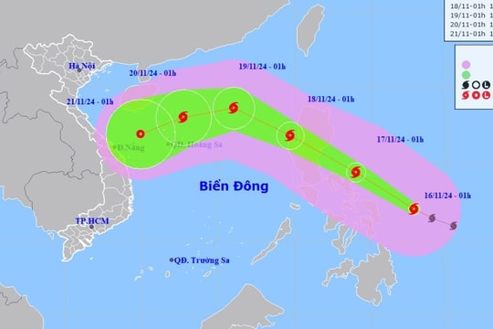 Bão Manyi mạnh cấp 15 giật cấp 17 sắp vào Biển Đông