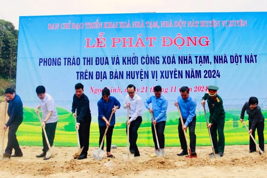 18 xã đồng loạt ra quân thực hiện chương trình xóa nhà tạm, nhà dột nát tại Hà Giang